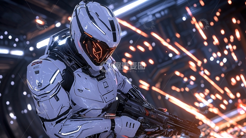 高清大图下载【趣麦麦图】未来战士科幻盔甲武器