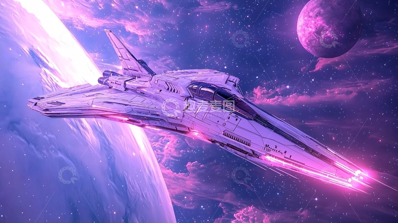 高清大图下载【趣麦麦图】星际飞船穿越梦幻星系