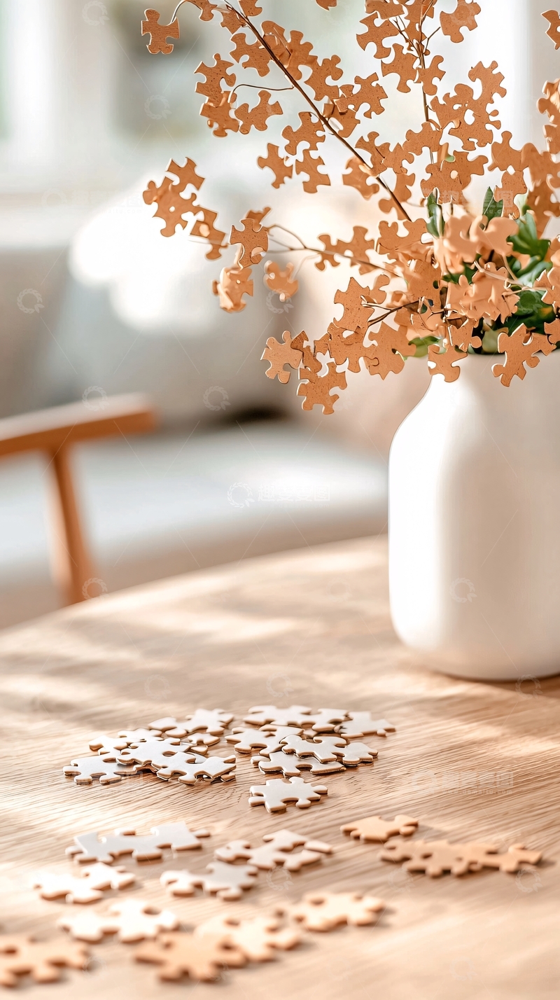 高清大图下载【趣麦麦图】拼图花瓶创意装饰