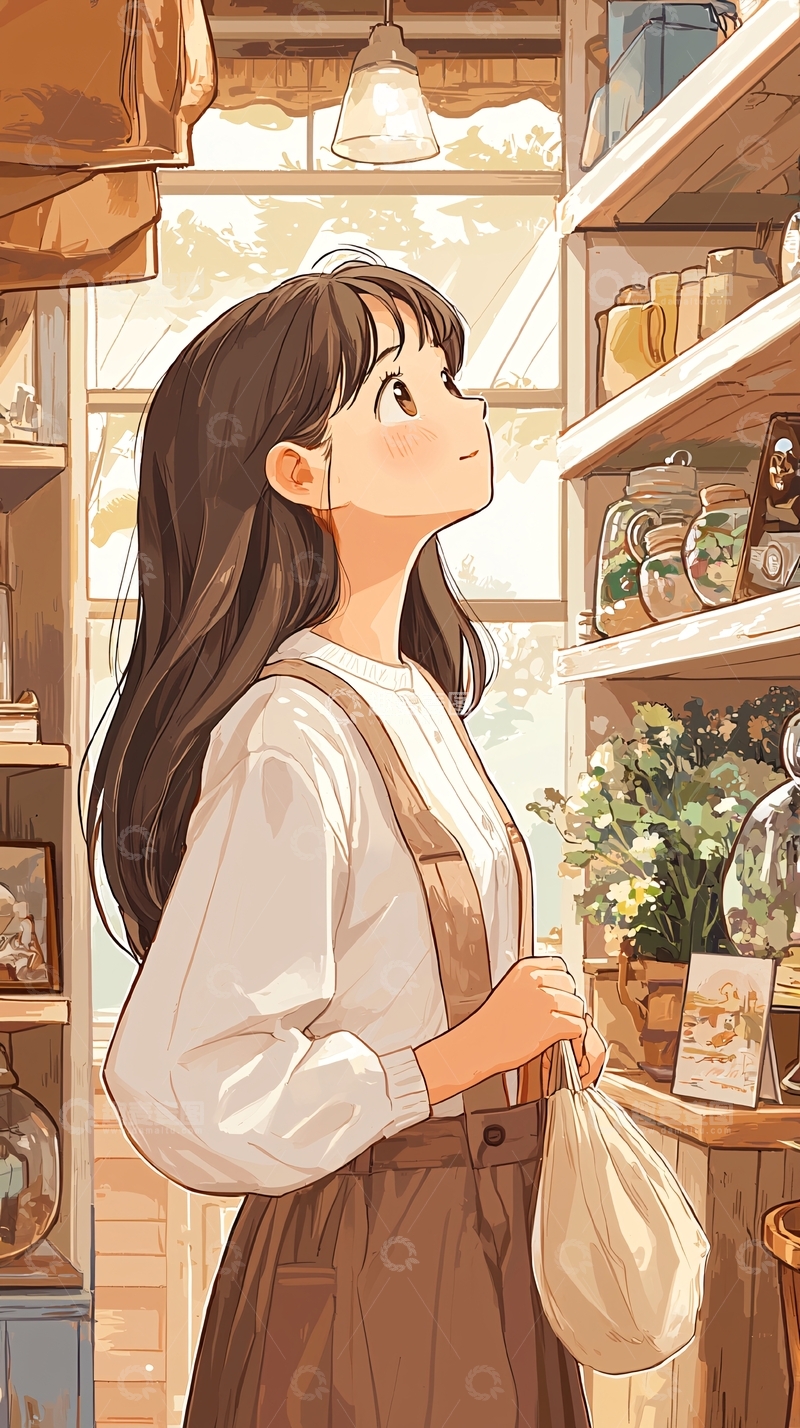 高清大图下载【趣麦麦图】温馨小屋里的女孩