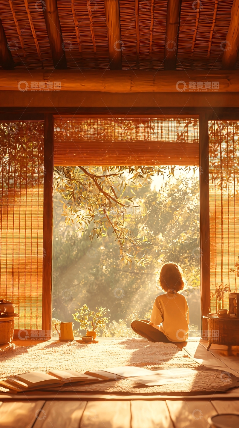 高清大图下载【趣麦麦图】阳光洒进房间的宁静时刻