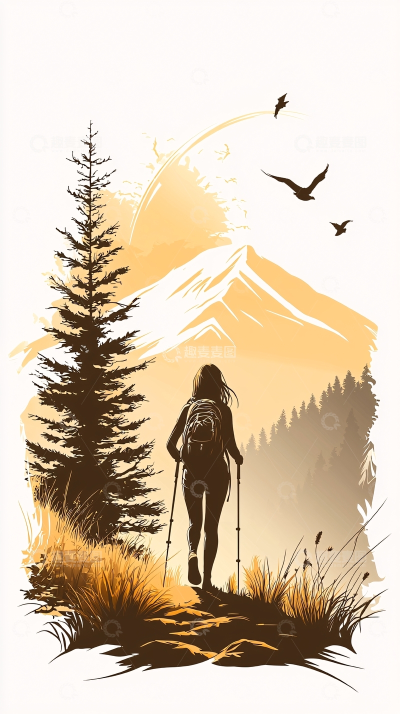 高清大图下载【趣麦麦图】徒步登山探险自然风景
