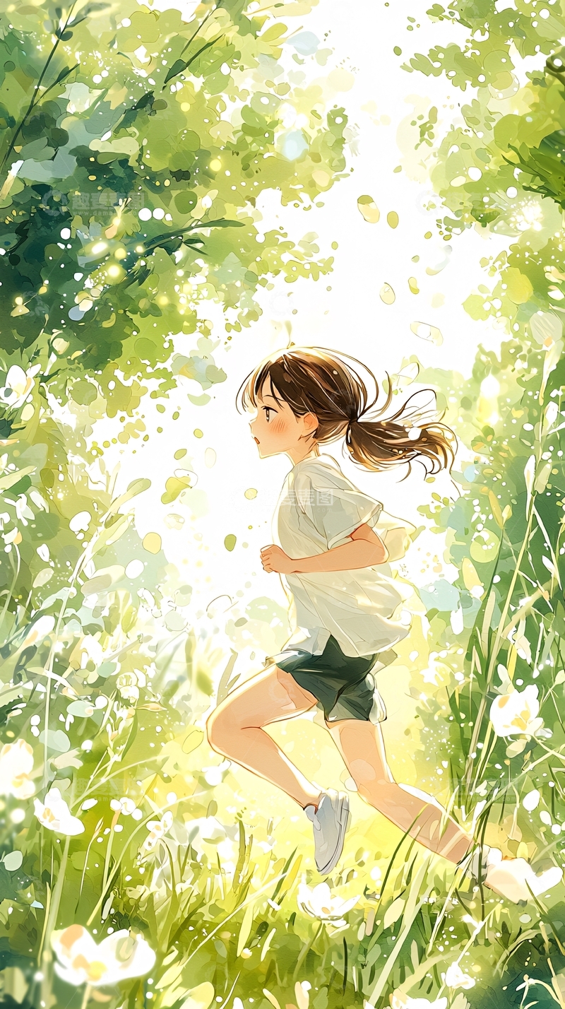 高清大图下载【趣麦麦图】奔跑在花海中的女孩