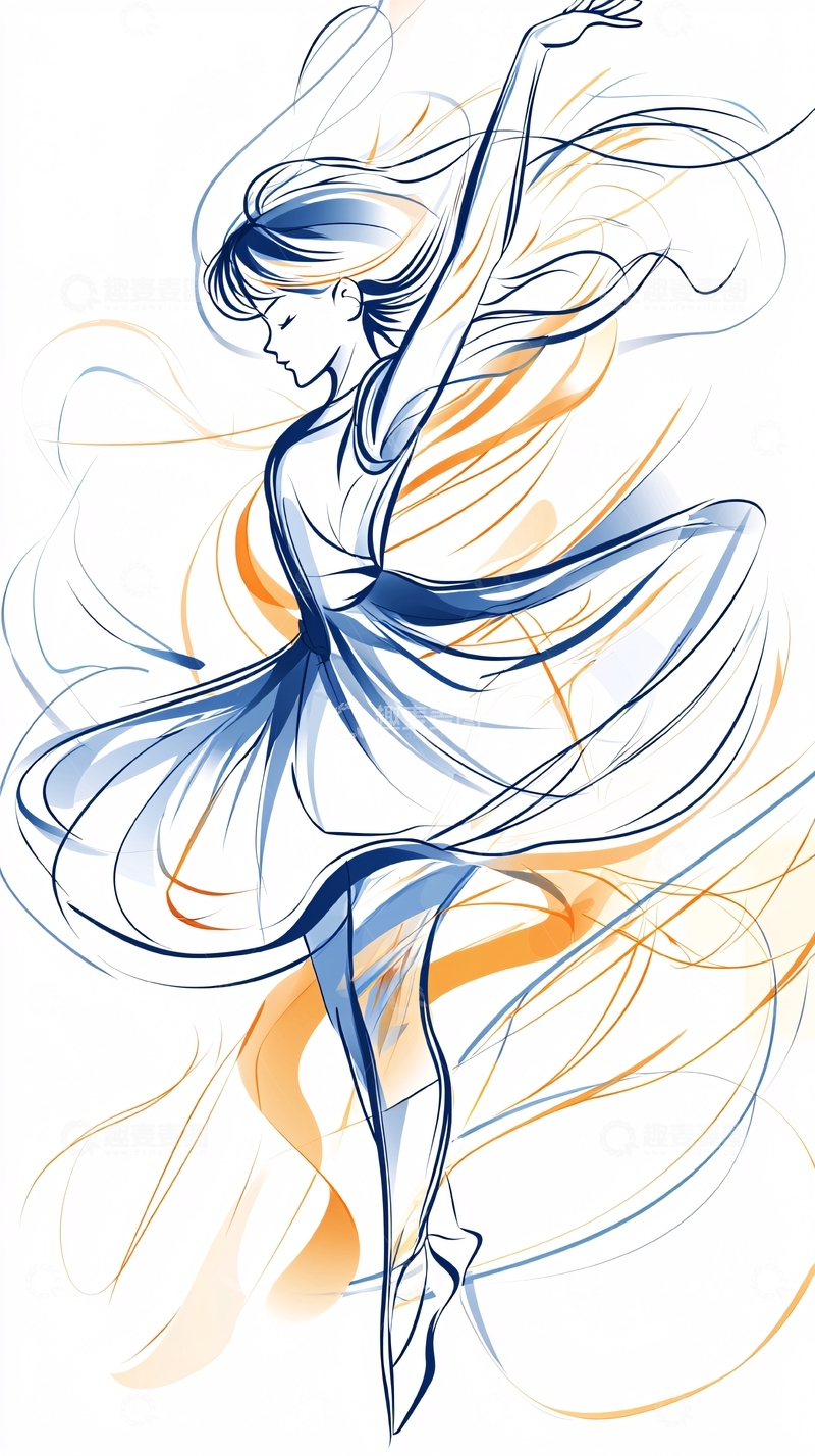 高清大图下载【趣麦麦图】舞动的女性艺术插画