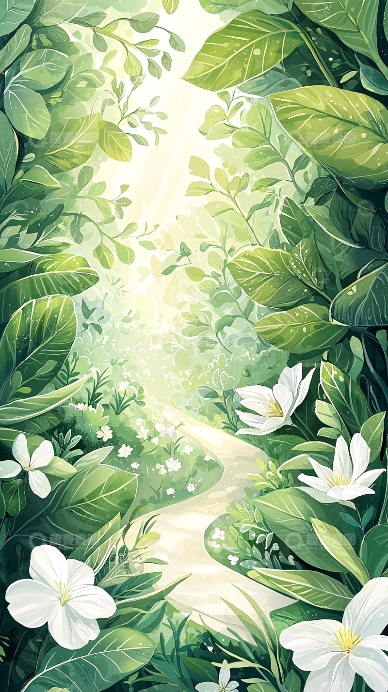 高清大图下载【趣麦麦图】绿色森林小径自然风光