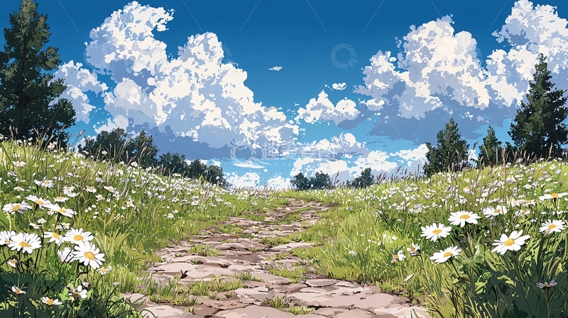 高清大图下载【趣麦麦图】夏日田园小径风景图