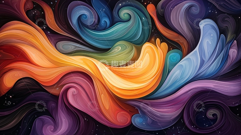 高清大图下载【趣麦麦图】色彩流动的抽象艺术背景