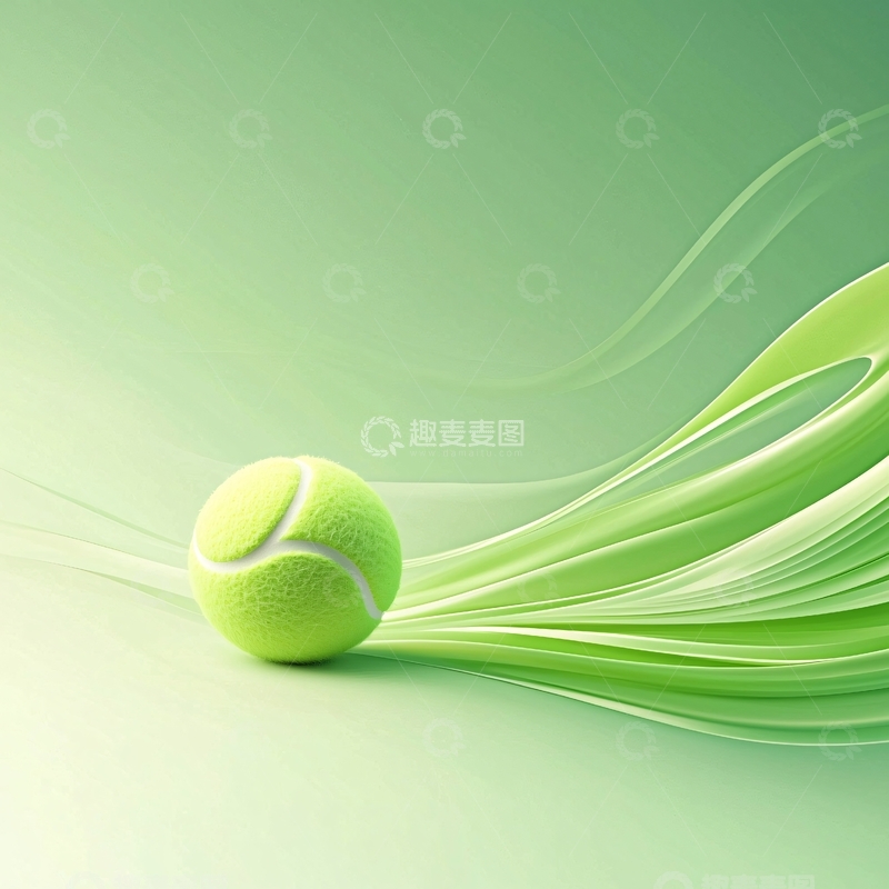 高清大图下载【趣麦麦图】绿色运动背景网球球