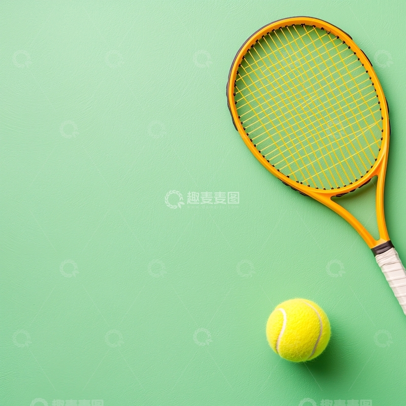 高清大图下载【趣麦麦图】网球拍与网球背景图