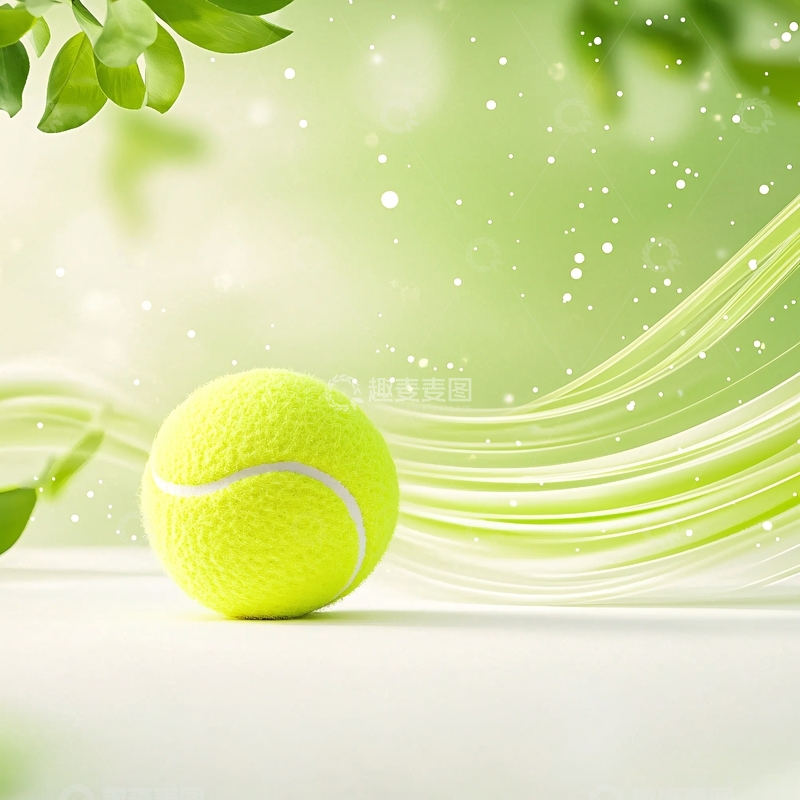高清大图下载【趣麦麦图】绿色网球背景素材