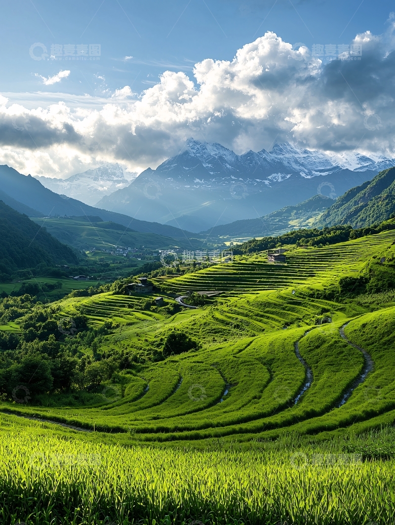 高清大图下载【趣麦麦图】梯田山景自然风光