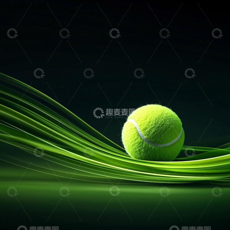 高清大图下载【趣麦麦图】绿色运动网球动态背景