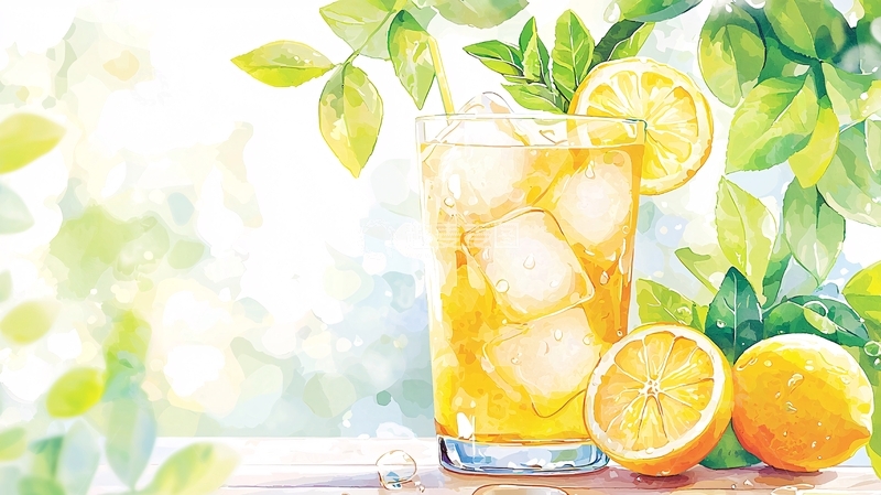 高清大图下载【趣麦麦图】夏日清凉柠檬冰茶