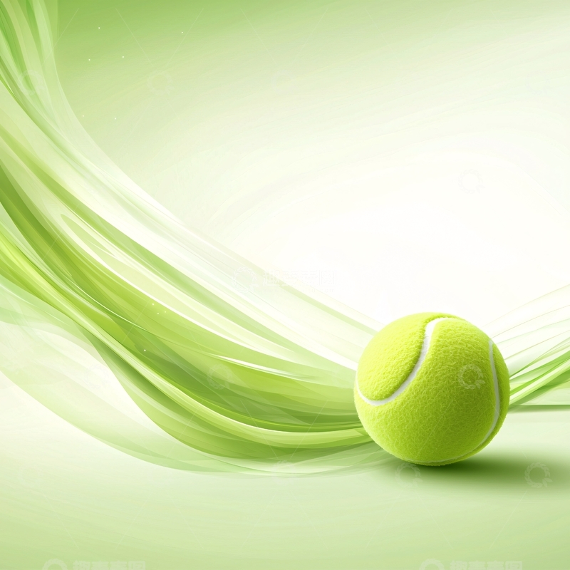 高清大图下载【趣麦麦图】绿色运动风网球背景图