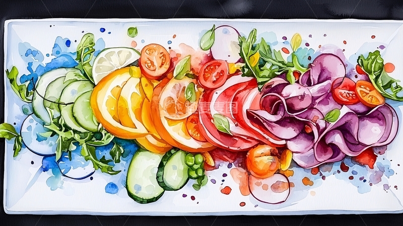 高清大图下载【趣麦麦图】色彩斑斓的蔬菜拼盘