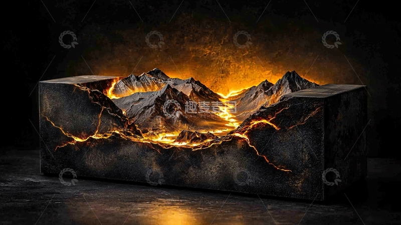 高清大图下载【趣麦麦图】火山爆发场景模型