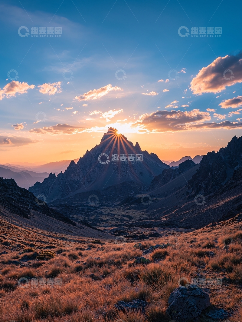 高清大图下载【趣麦麦图】日落山峰自然风光