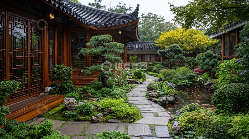 高清大图下载【趣麦麦图】传统日式庭院景观