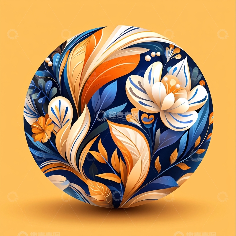 高清大图下载【趣麦麦图】色彩斑斓的花卉艺术球体
