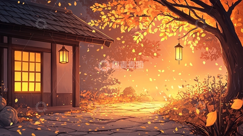 高清大图下载【趣麦麦图】秋日暖阳下的小屋