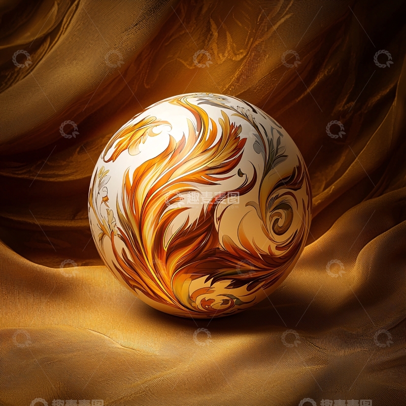 高清大图下载【趣麦麦图】火焰纹球体艺术装饰图案