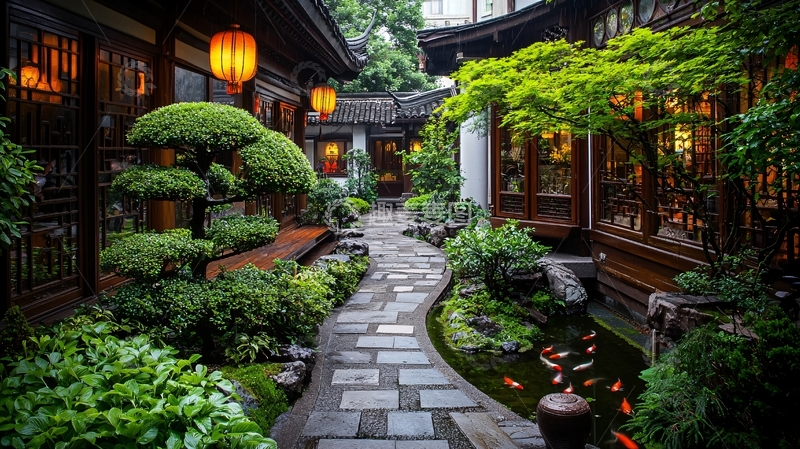 高清大图下载【趣麦麦图】中式庭院景观设计