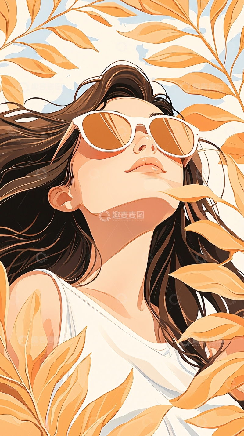 高清大图下载【趣麦麦图】秋日阳光下的女孩