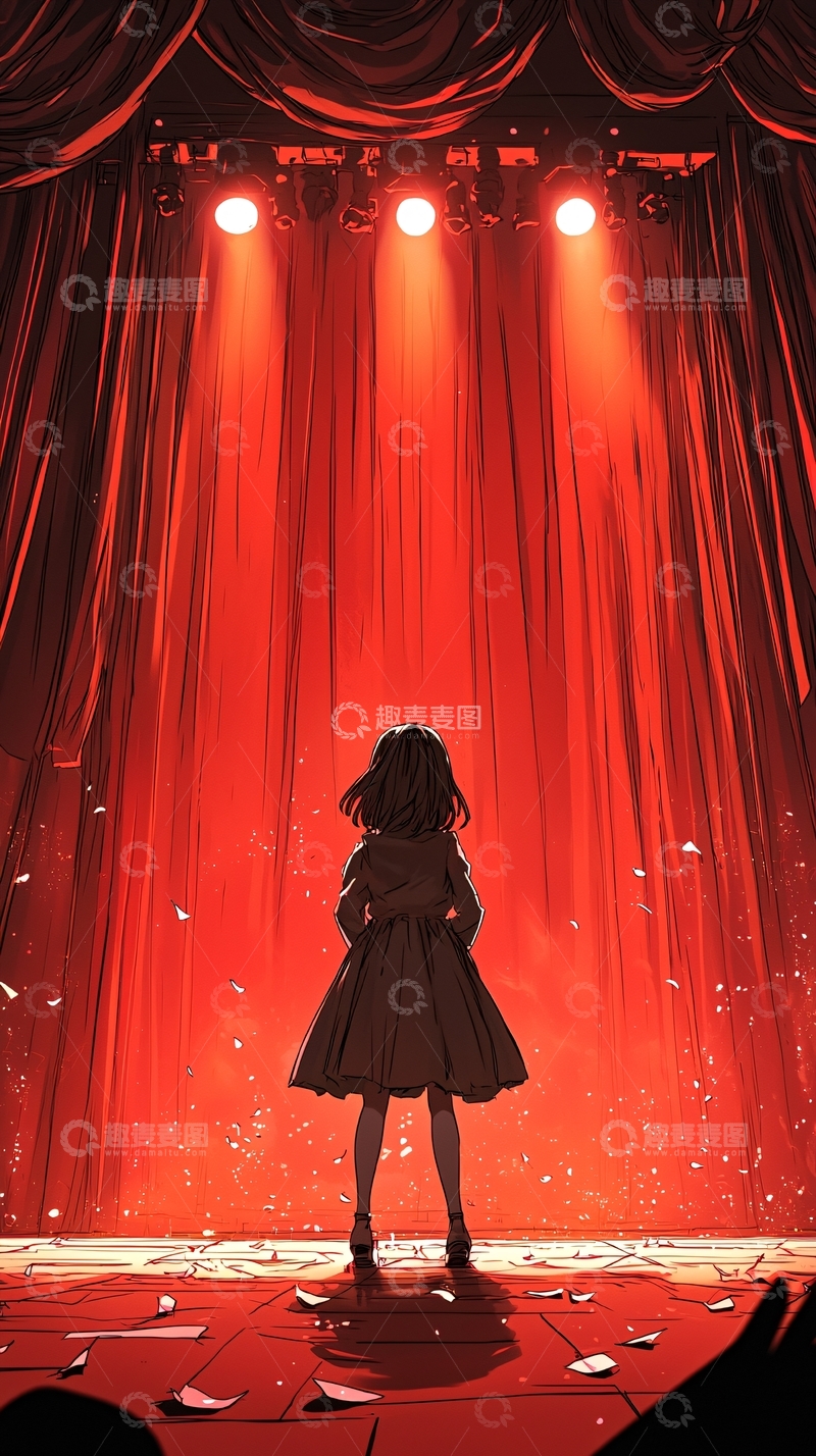 高清大图下载【趣麦麦图】舞台上的女孩