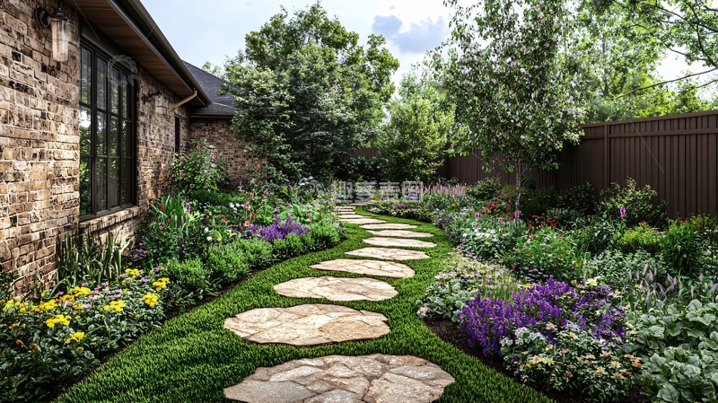 高清大图下载【趣麦麦图】花园小径与花海