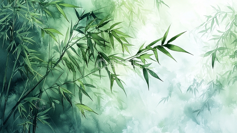 高清大图下载【趣麦麦图】竹林清风自然风景画