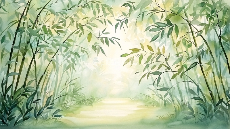 高清大图下载【趣麦麦图】竹林小径自然风景