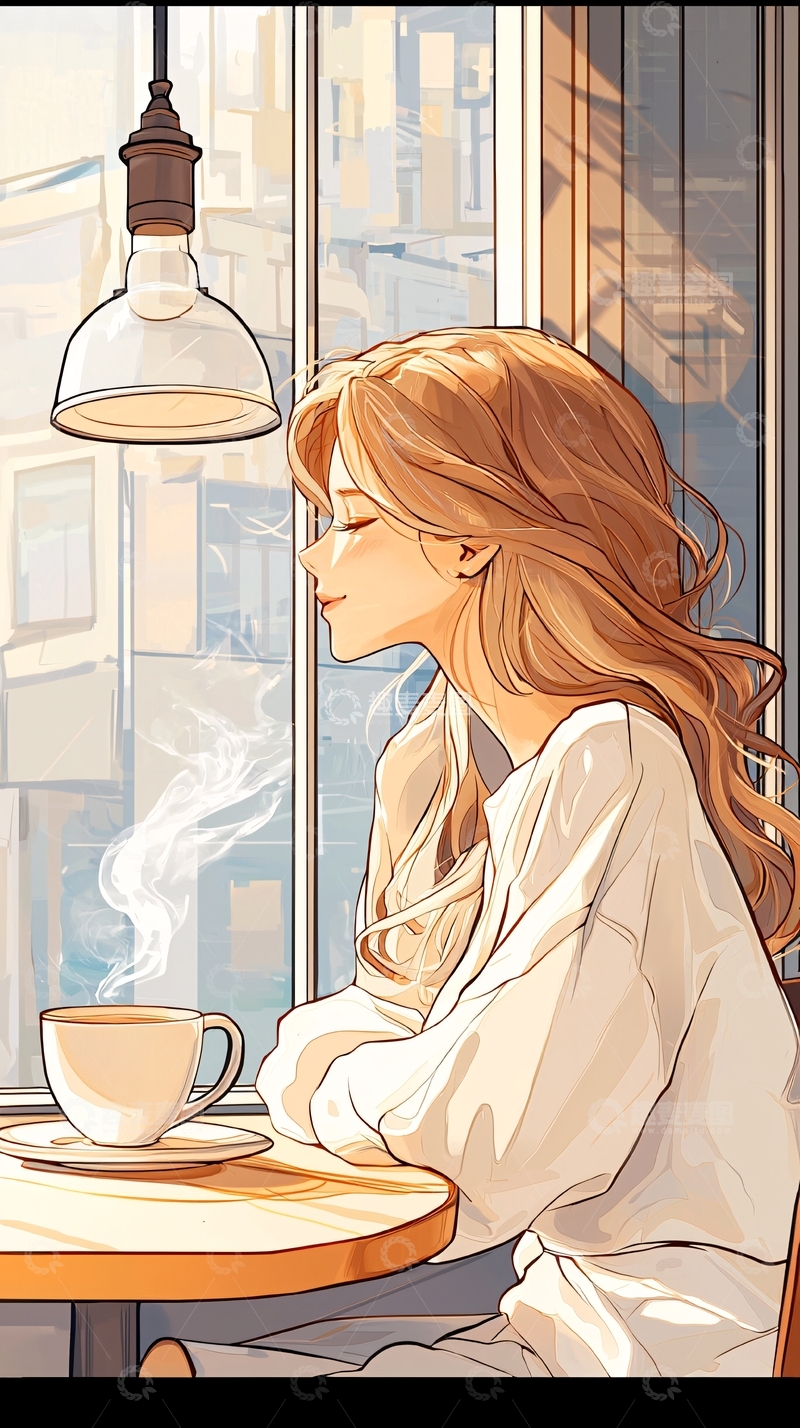 高清大图下载【趣麦麦图】咖啡馆里的温馨时光