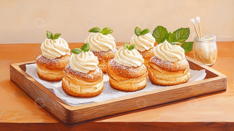 高清大图下载【趣麦麦图】奶油泡芙甜点展示