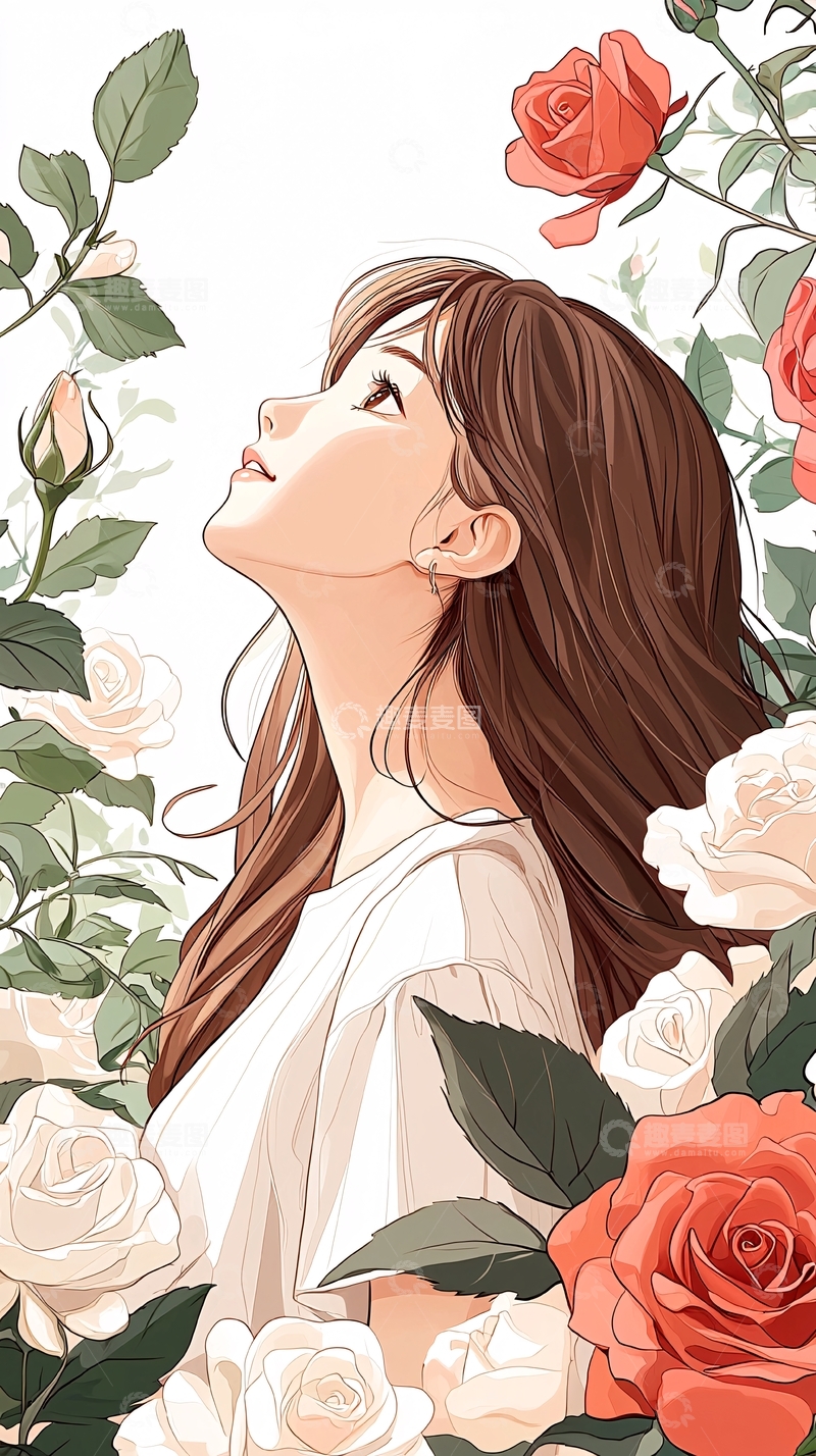 高清大图下载【趣麦麦图】花海中的少女