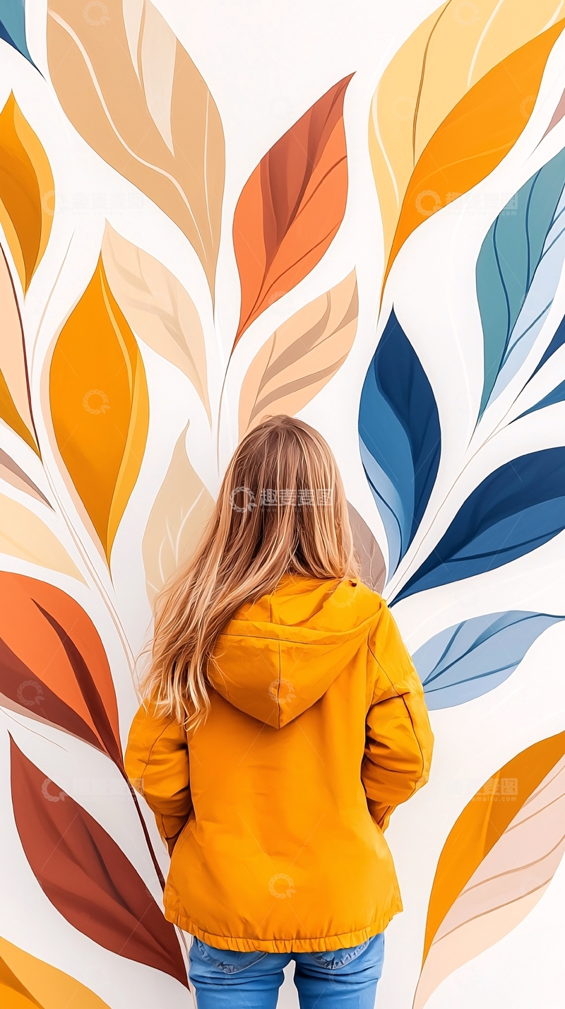 高清大图下载【趣麦麦图】秋日暖阳下的背影