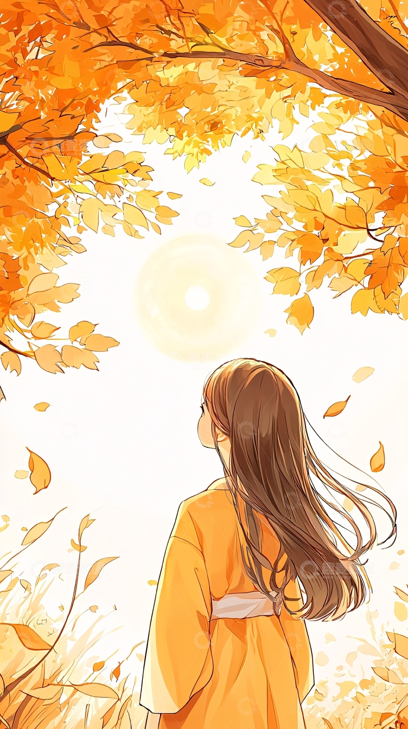 高清大图下载【趣麦麦图】秋日阳光下的女孩