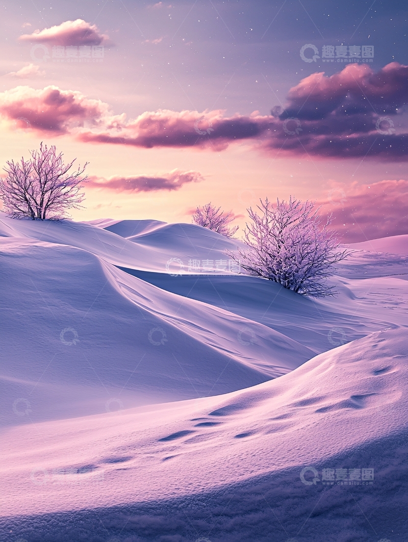 高清大图下载【趣麦麦图】冬日雪景下的静谧之美