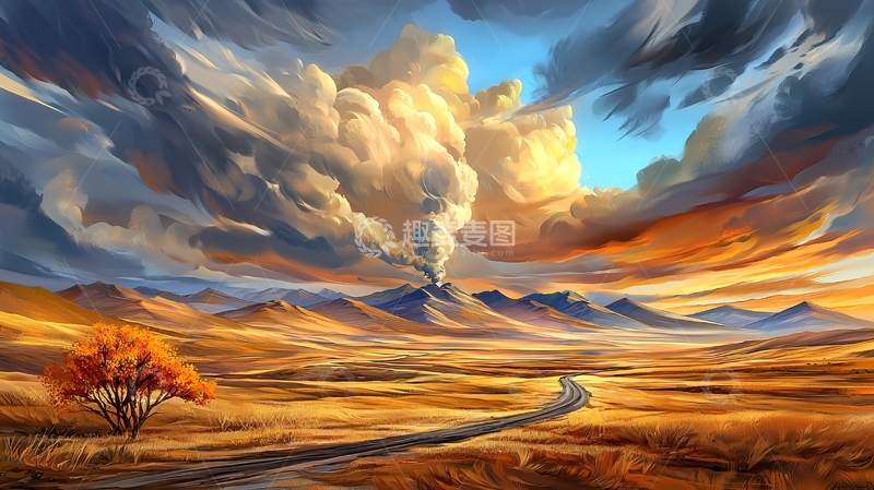 高清大图下载【趣麦麦图】火山爆发的壮丽景象