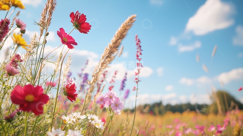 高清大图下载【趣麦麦图】夏日田野花海风景