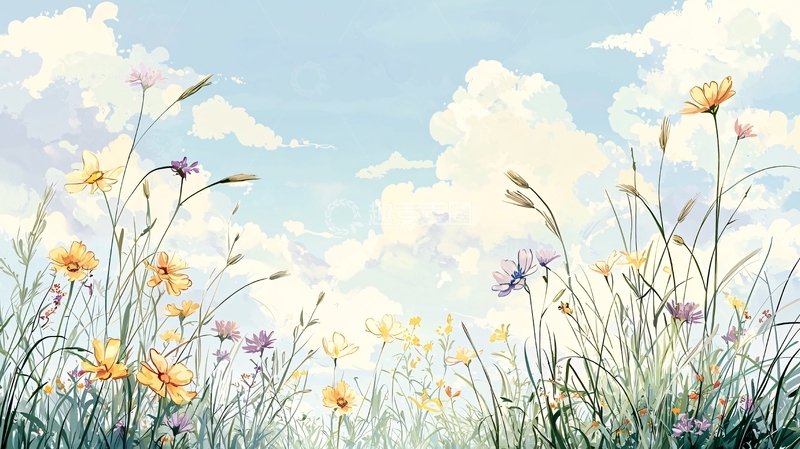 高清大图下载【趣麦麦图】夏日田野花海风景图