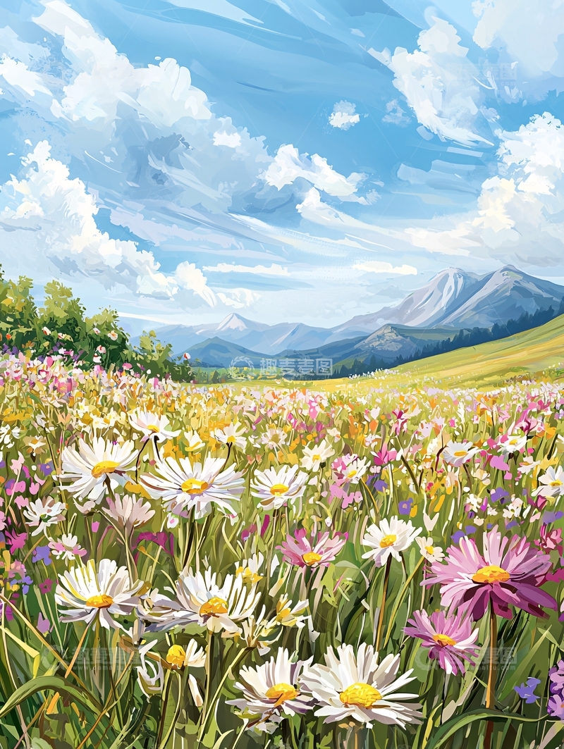 高清大图下载【趣麦麦图】夏日山野花海风景
