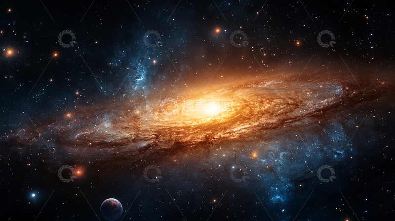 高清大图下载【趣麦麦图】星系与行星的艺术插画