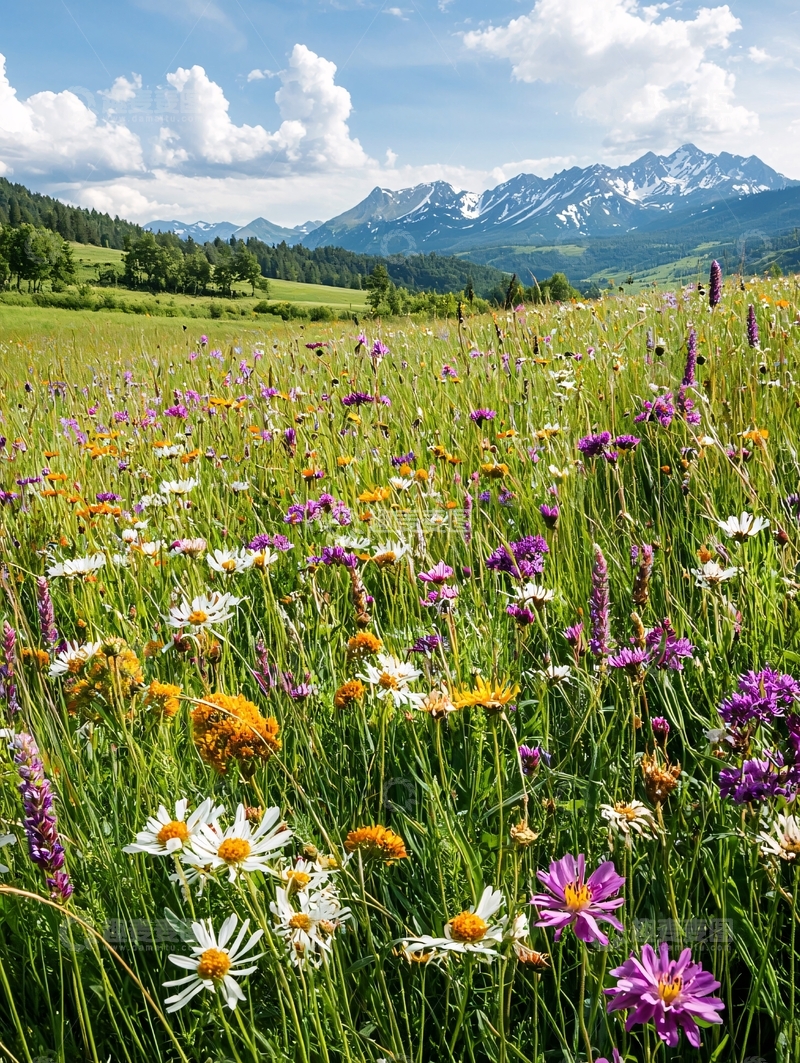 高清大图下载【趣麦麦图】山间野花盛开的美丽风景