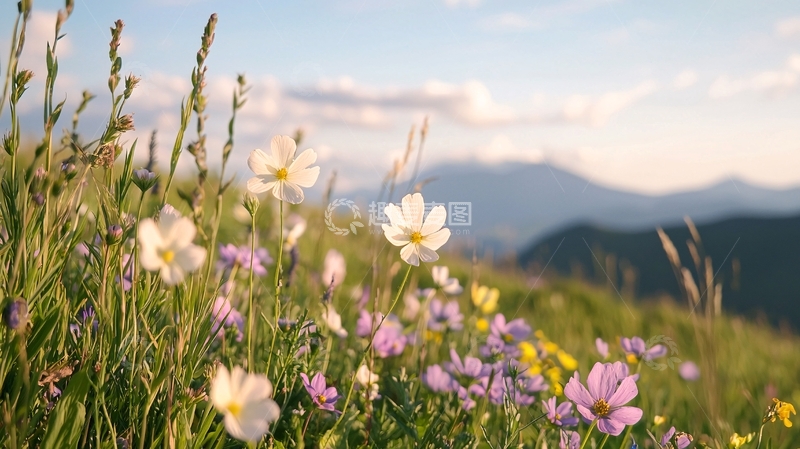 高清大图下载【趣麦麦图】山间野花盛开美景
