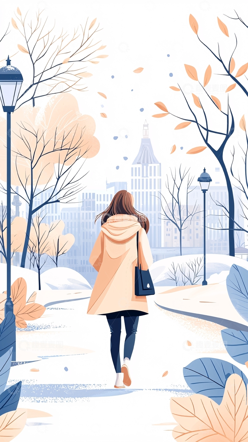 高清大图下载【趣麦麦图】冬日公园漫步