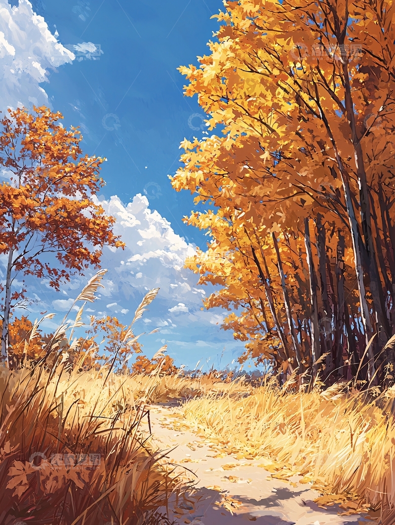 高清大图下载【趣麦麦图】秋日森林小径29