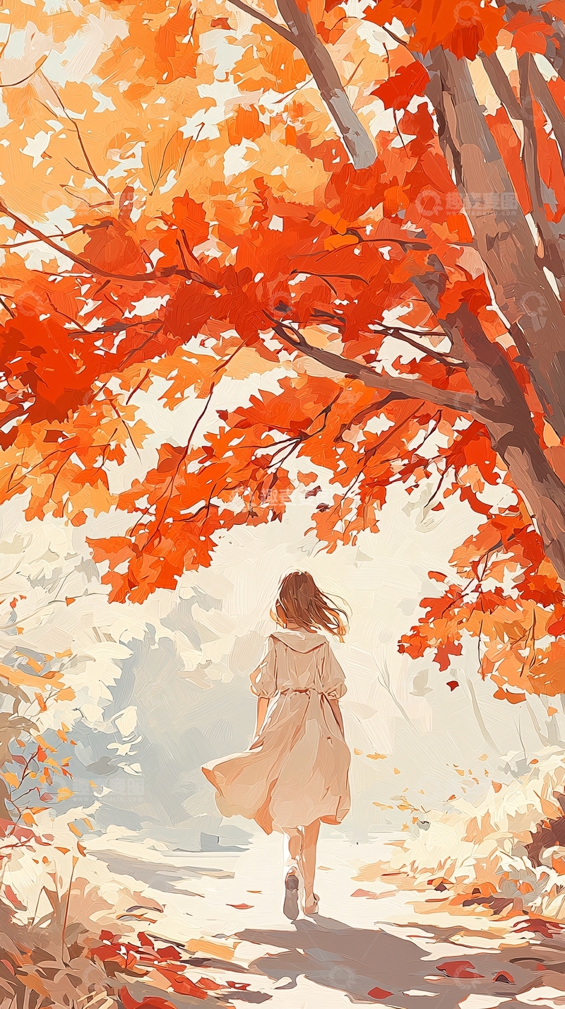 高清大图下载【趣麦麦图】秋日漫步林间小径