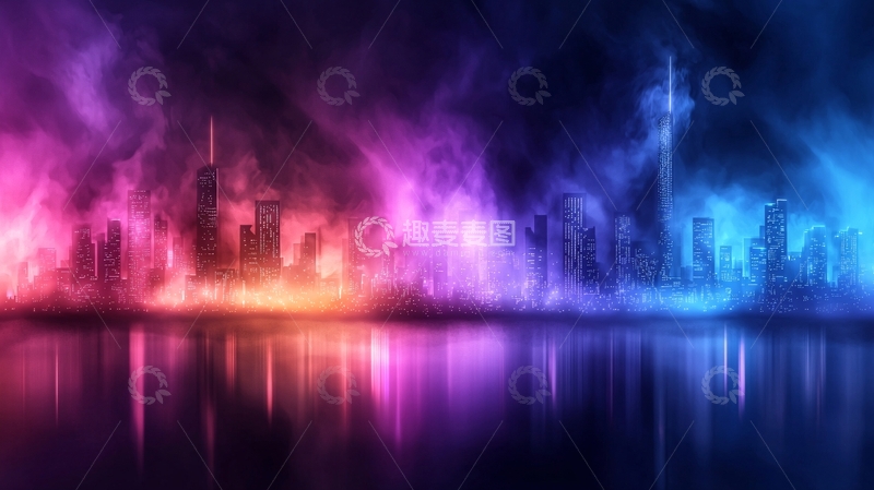 高清大图下载【趣麦麦图】霓虹城市夜景