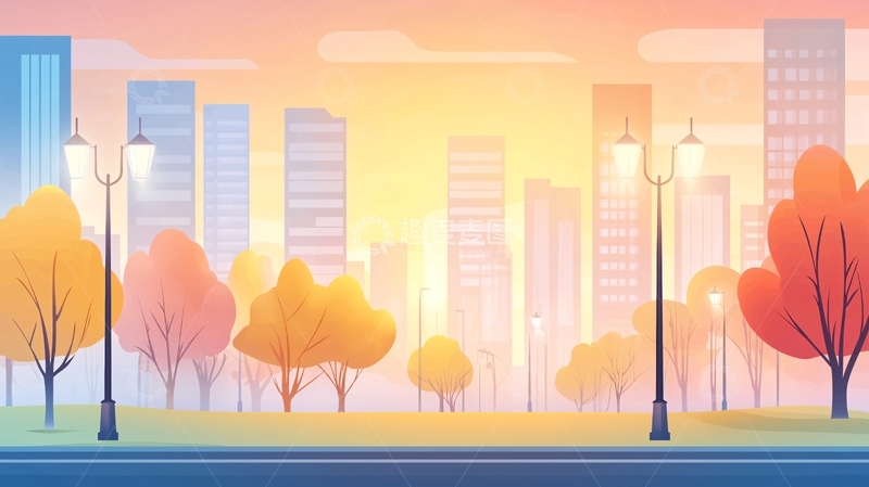 高清大图下载【趣麦麦图】秋日城市公园风景