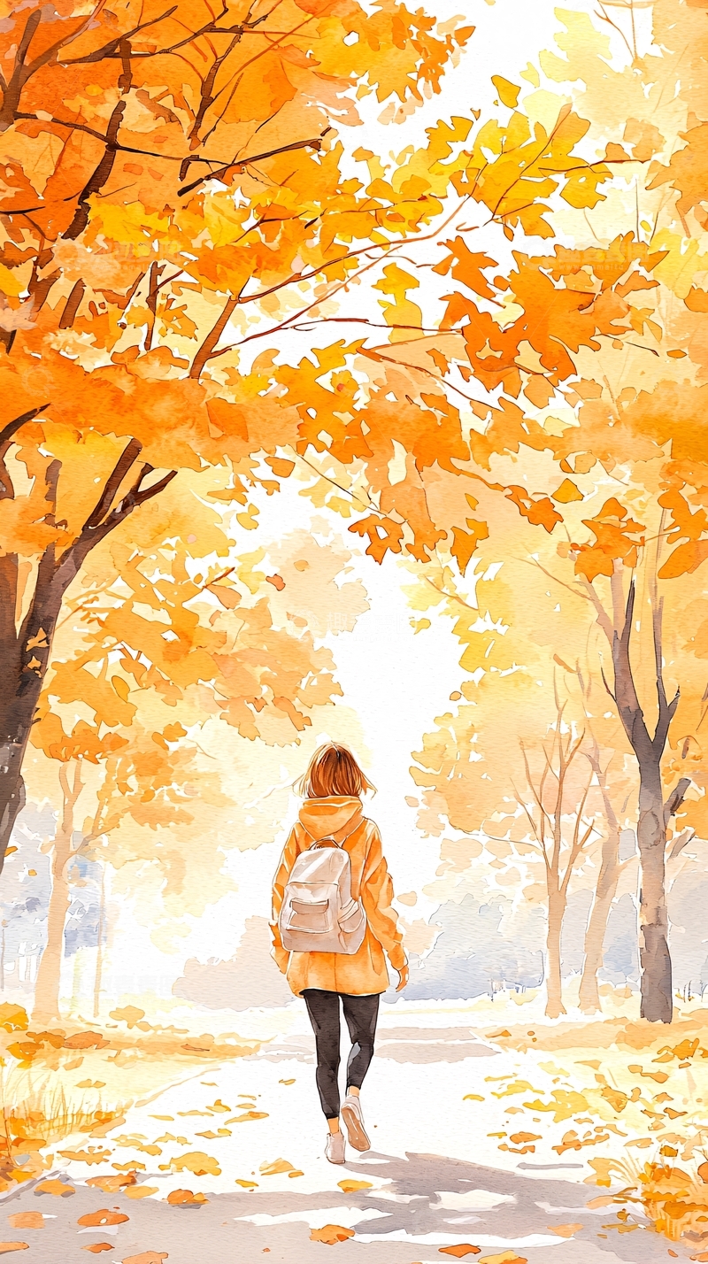 高清大图下载【趣麦麦图】秋日漫步小径